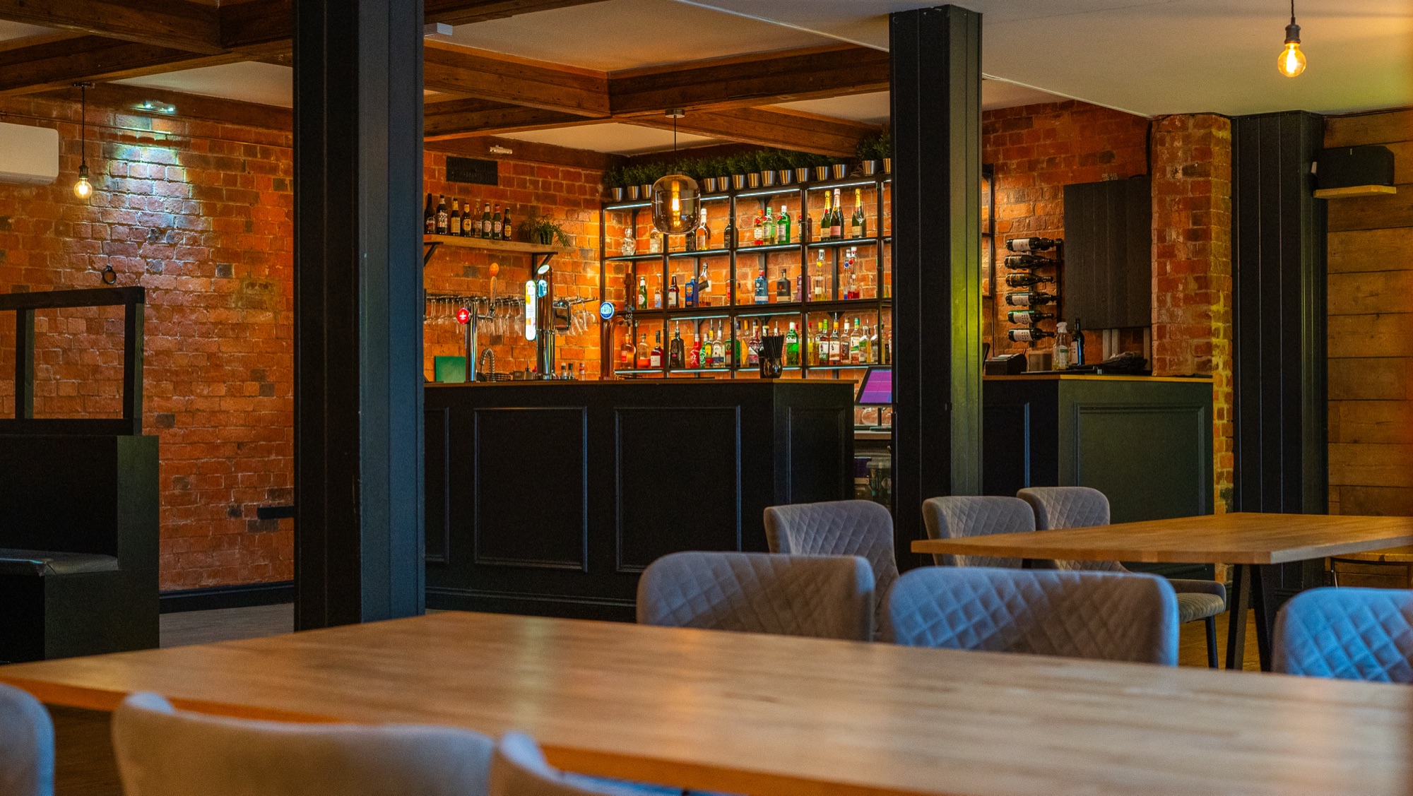 The back bar at The Red Lion